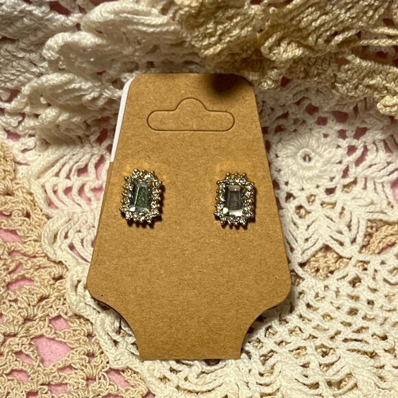Rhinestone earrings. Costume jewelry. - Picture 5 of 5